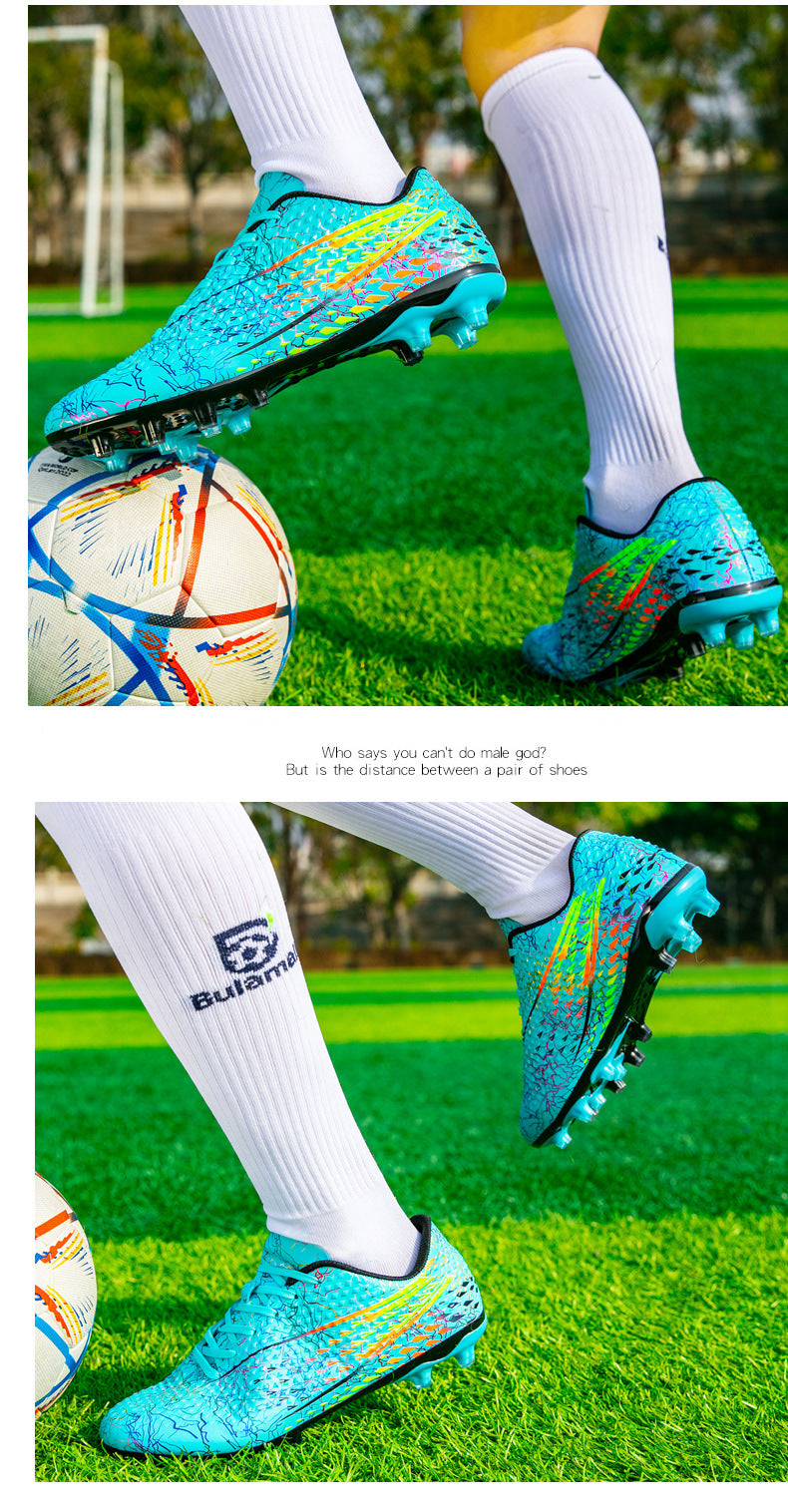 New professional football shoes for men and women AG Long Spike Colorful Multi-Color Youth Student Grass Competition Training Shoes
