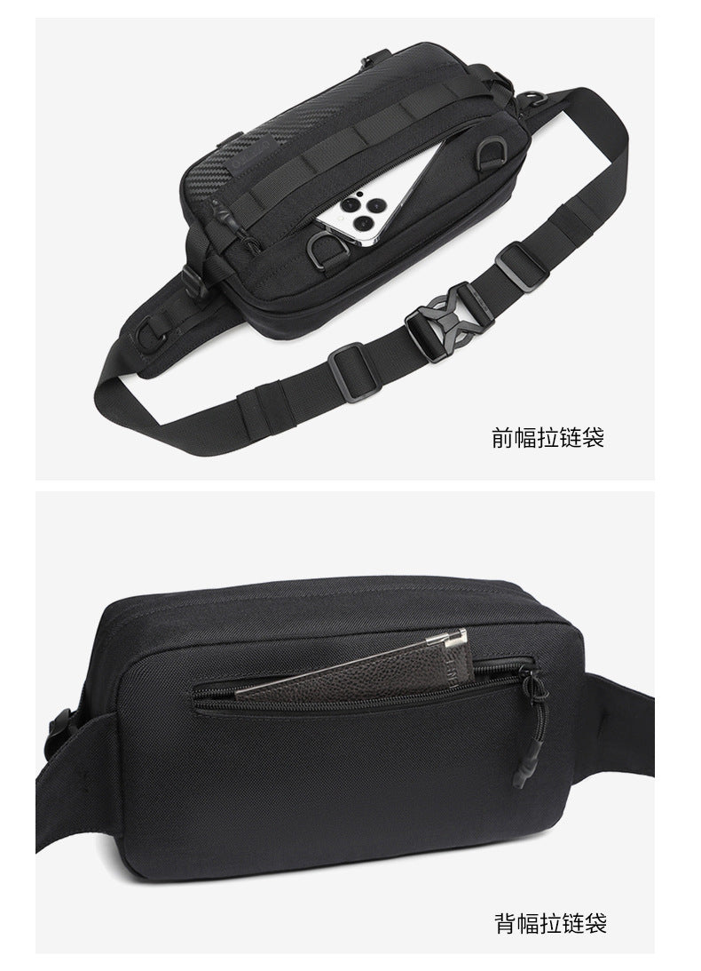 OZUKO Tactical Waist Bag Men's Crossbody Bag Multifunctional waterproof outdoor sports trendy brand portable bag