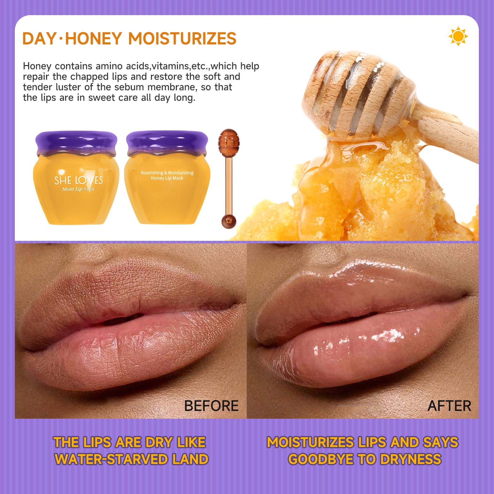 Honey Sakura Autumn and Winter Lightening Lip Lines Moisturizing Lip Balm Scrub Exfoliating Sleeping Lip Mask Set