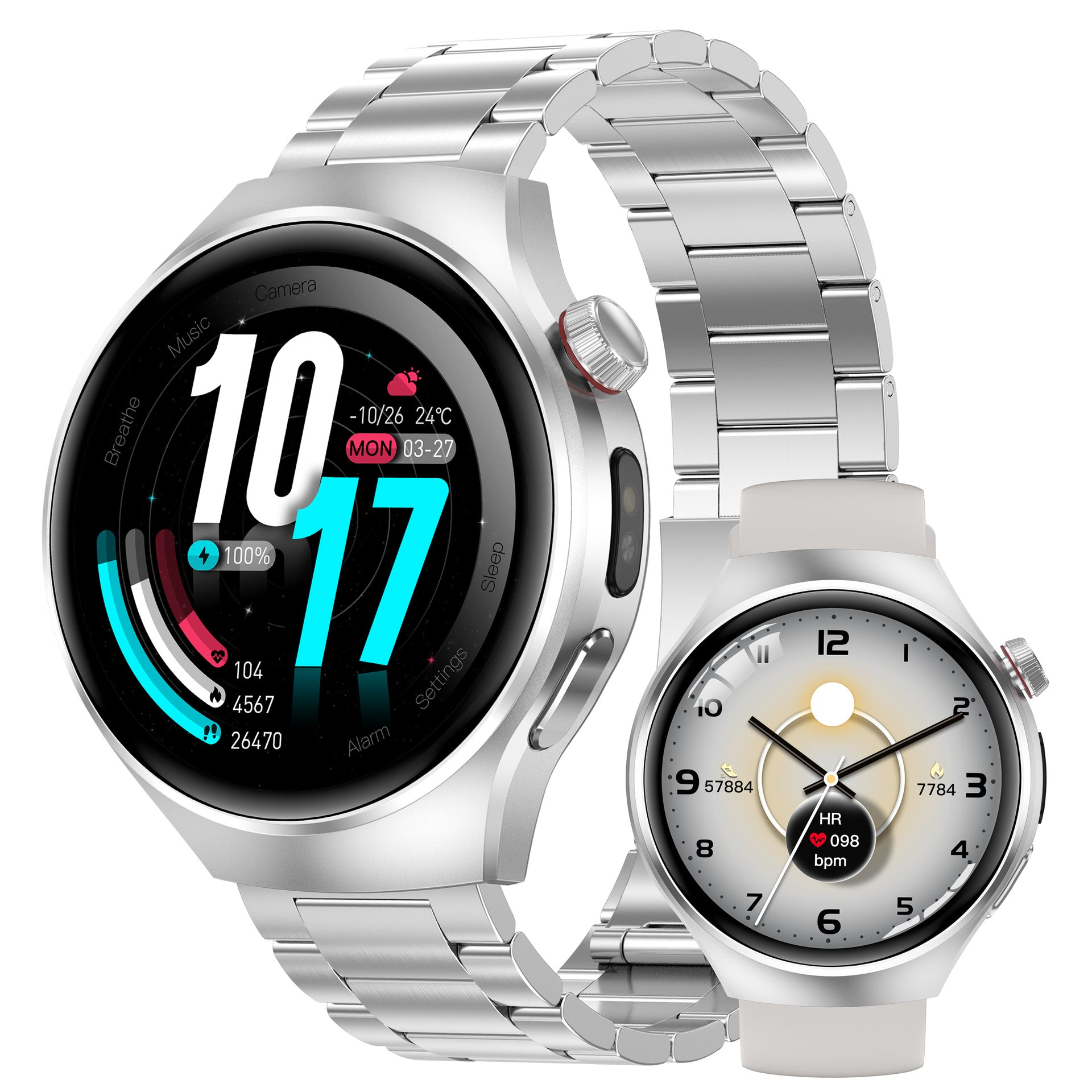 Watch5Smart Watch1.52inch Bluetooth Call Heart Rate Pedometer Sleep Monitor Waterproof Shockproof Dustproof Sports Flashlight