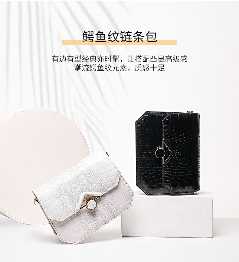 Women's Bag Summer New Crocodile Pattern Chain Bag Trendy Fashion Retro Personality Stylish Single Shoulder Crossbody Bag