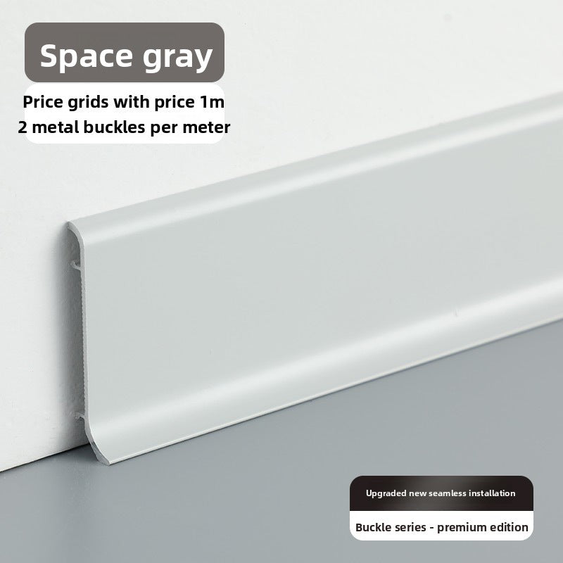 Aluminum alloy skirting board, ultra-thin cream-style baseboard decorative line, curved light-luxury metal snap-on skirting board