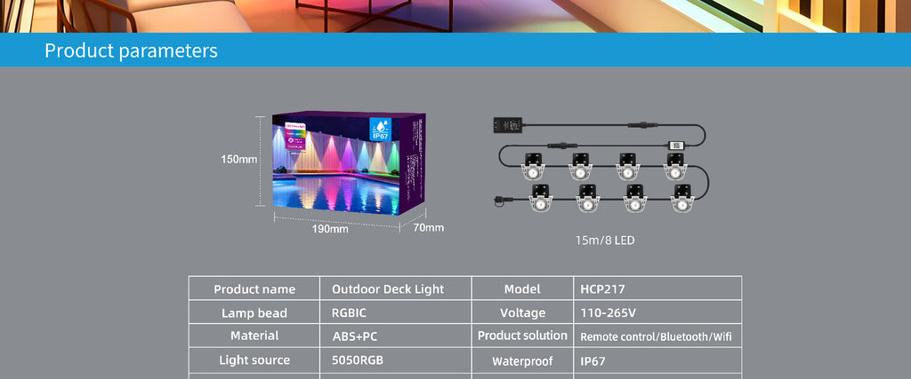 RGBCW Iridescent Fence Light Bluetooth Version Fence Light Wall Washer Fence Light Garden Light Waterproof Decorative Light