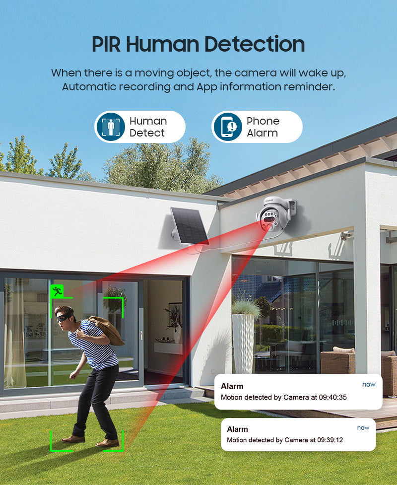 12Zoom6MP HD Garage Camera Outdoor4G Wireless infrared dual-lens remote warning camera