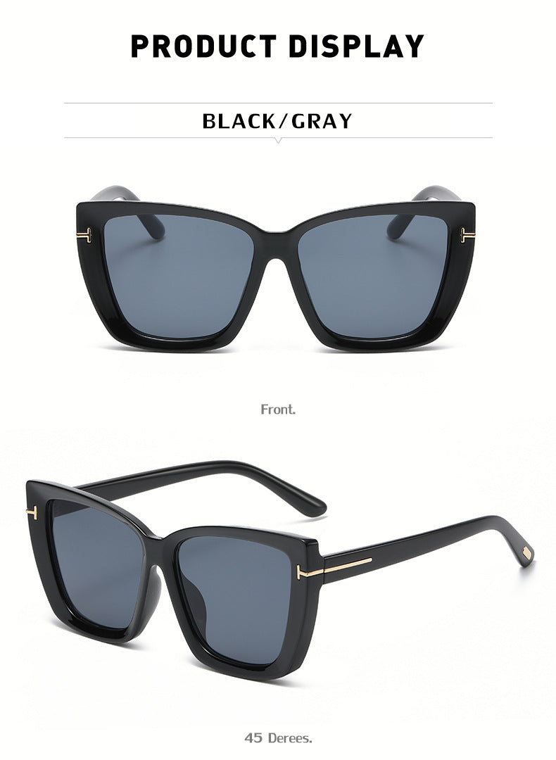 European and American Fashion Cat Eye Sunglasses for Women with High-end Feel Korean Style T Fashionable Sunglasses for Women Wholesale