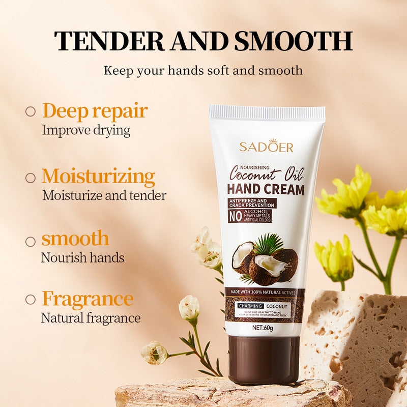 Coconut Hand Cream SADOER Hydrating, moisturizing, anti-chapping, nourishing hand cream for  foreign trade wholesale