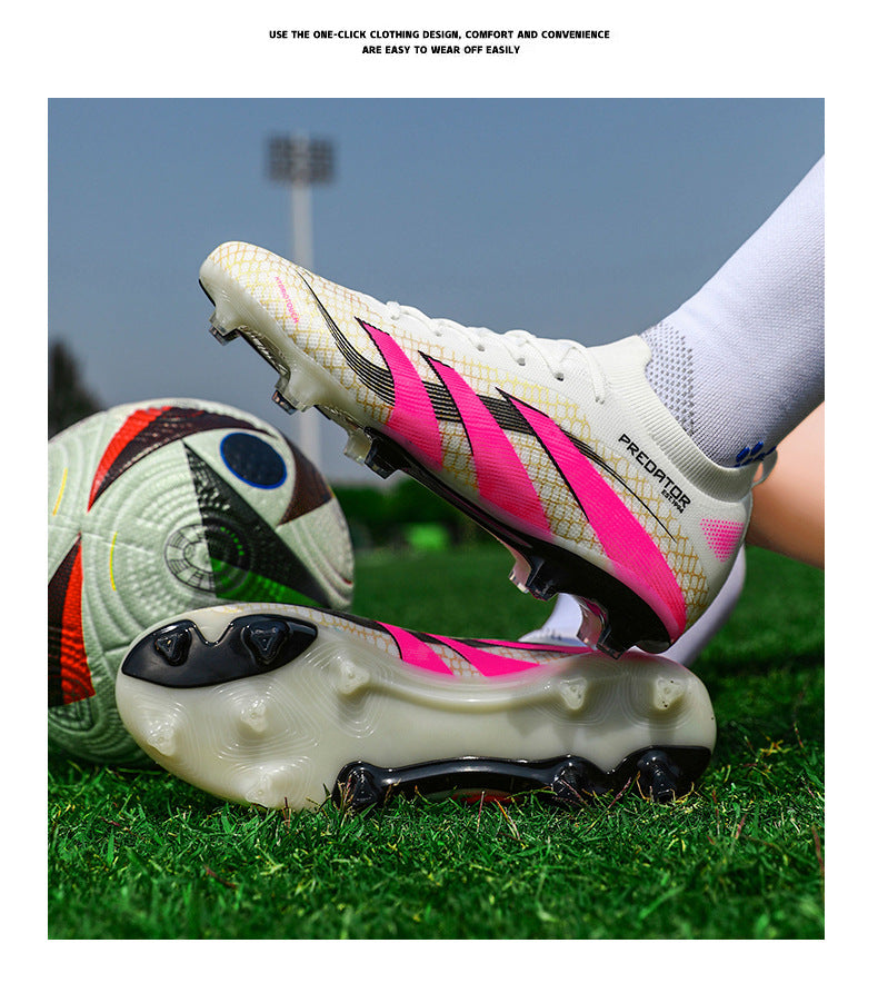 2025New Football Shoes for Men and Women, Youth Students, Fashionable and Comfortable, Long Spikes, Low-top, Factory Direct Sale