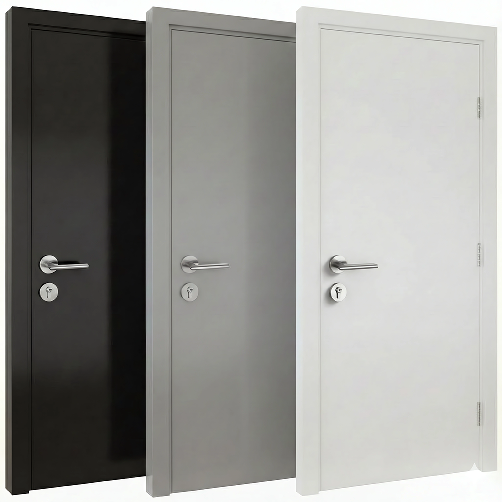 Modern Minimalist Wood Grain Interior Door High Quality Solid Wood Skeleton Room Door for Apartment and Hotel Projects