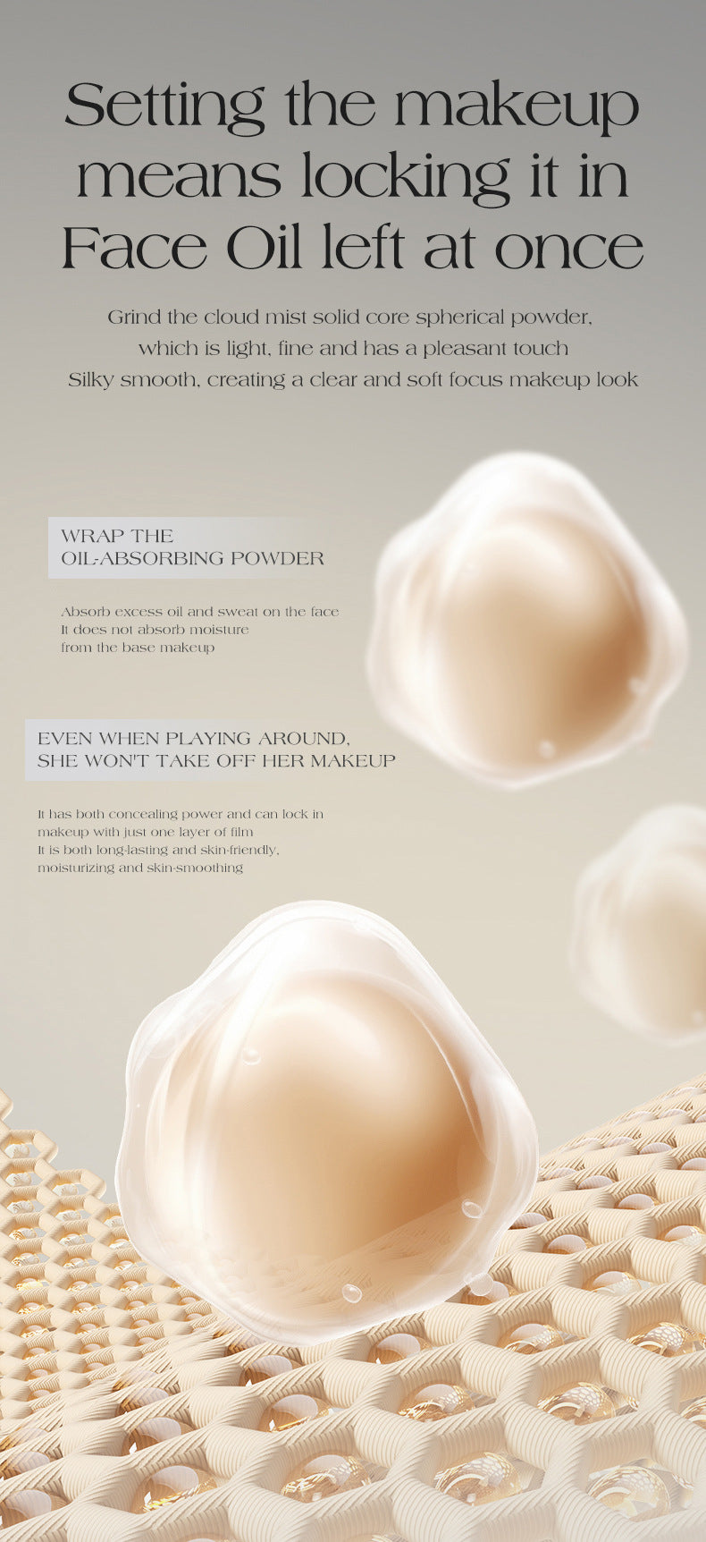 ICVC#1204Oil Control Powder Nude Makeup Setting Loose Powder5g Comes with makeup mirror, e-commerce version