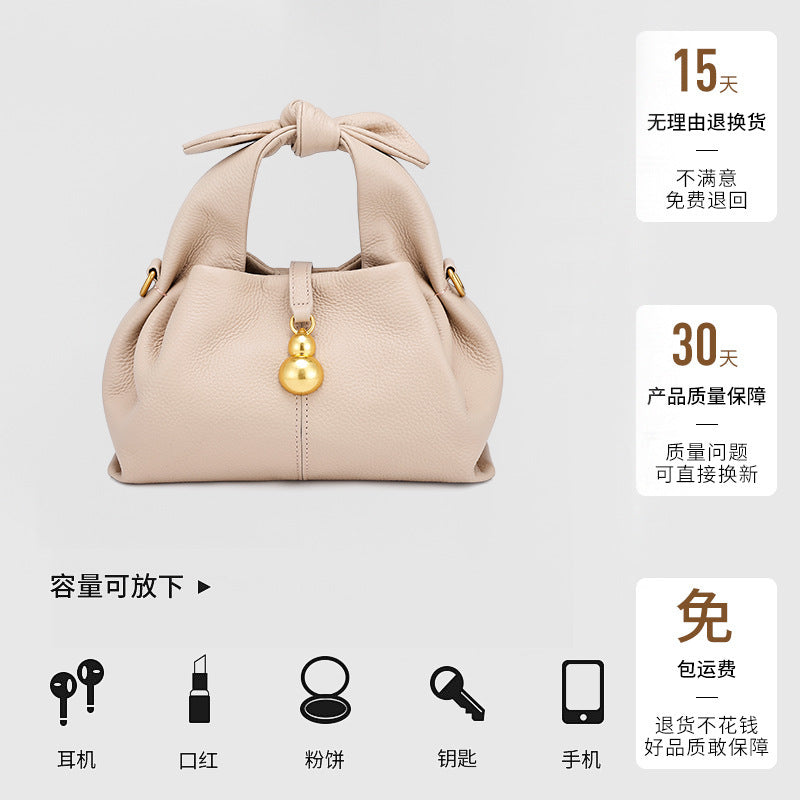 European and American Niche Cloud Dumpling Bag Single Shoulder Crossbody Niche Light Luxury Fashion Design New Single Shoulder Crossbody Genuine Leather Bag