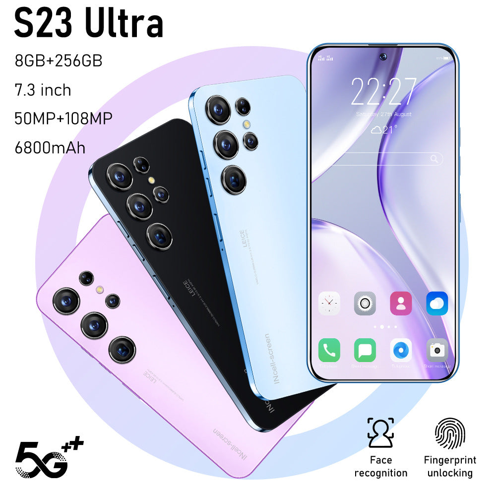 Mobile Phone S23+Ultra True4G Perforated Mesh7.380010,000 Pixels8+256G Super Large Screen