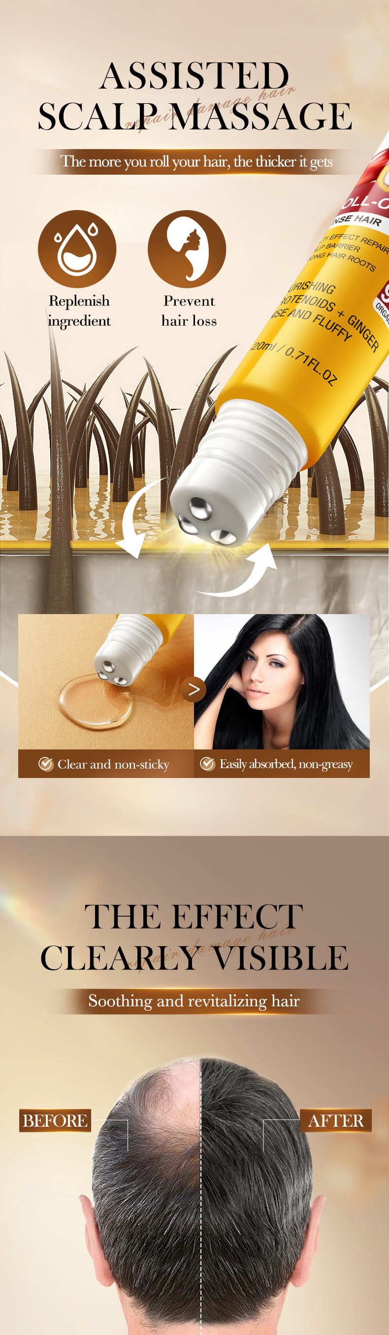 Scalp Conditioner Bataña SADOER Dense Hair Moisturizing Smooth Roll-on Cross-Border Wholesale