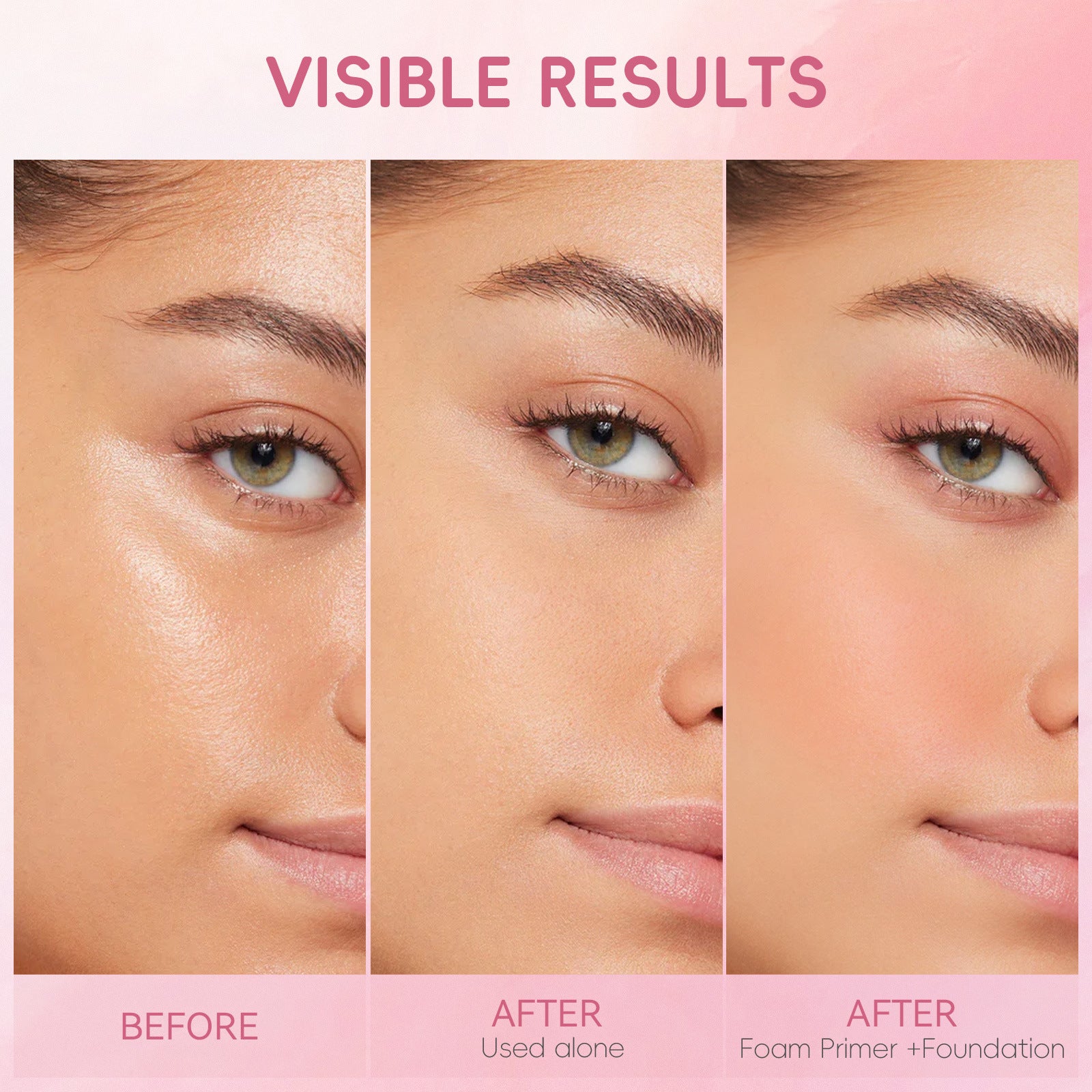 Exclusive Supply sheloves Foam Makeup Primer Invisible Pores Non-Cakey Brightening Skin Tone Isolation Patch Cream