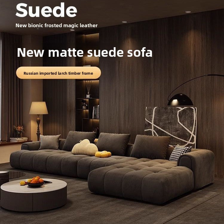 Modern Light Luxury Nordic Faux Fur Sofa Small Apartment Living Room Straight Row Chaise Cloud Puff Sofa Internet Celebrity Style