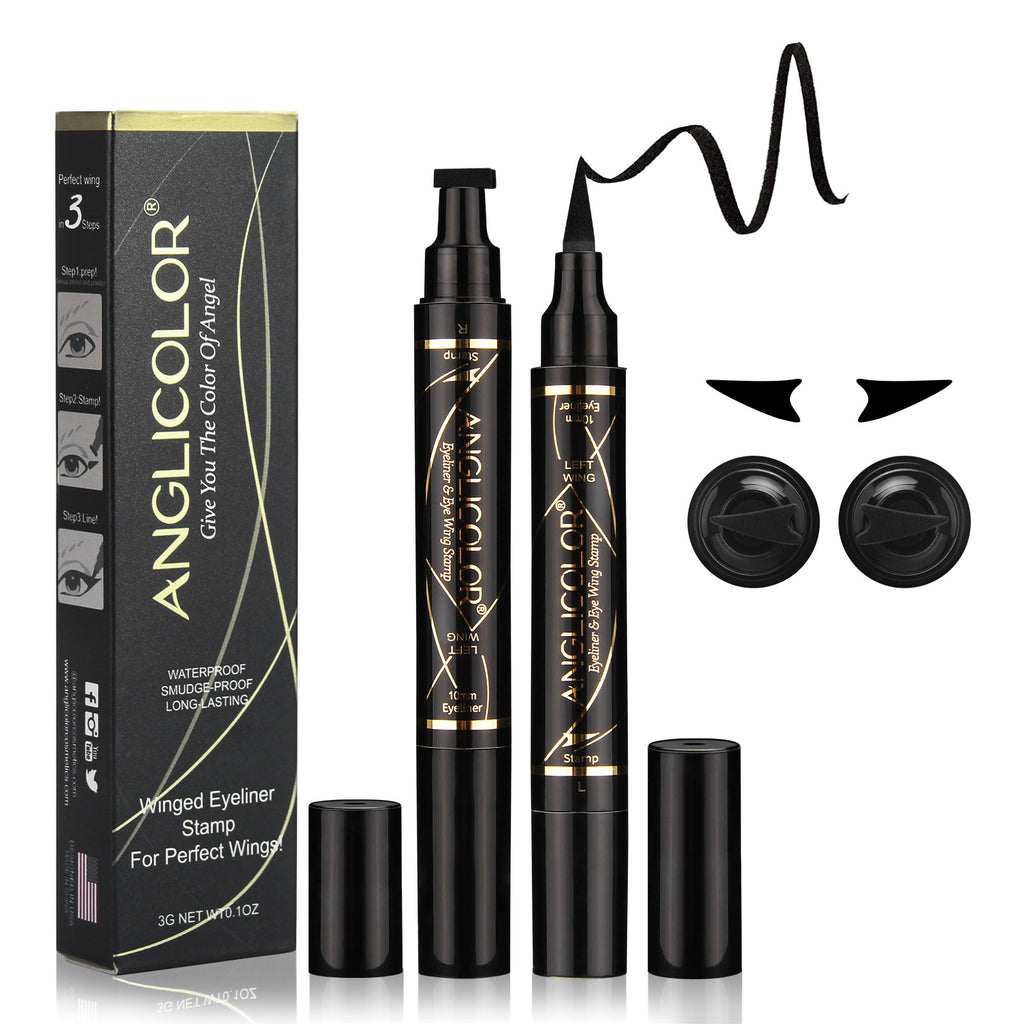 Double-ended Stamp Eyeliner Pen Waterproof Non-Smudge Pattern Stamp Eyeliner Pen Makeup Wholesale