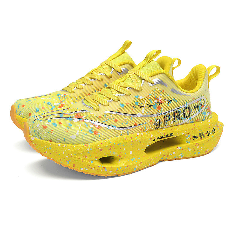 Autumn New Red Rabbit9Fluorescent Parent-Child Comfortable Sports Shoes High Elasticity Really Soft Sole Carbon Plate Wear-Resistant Running