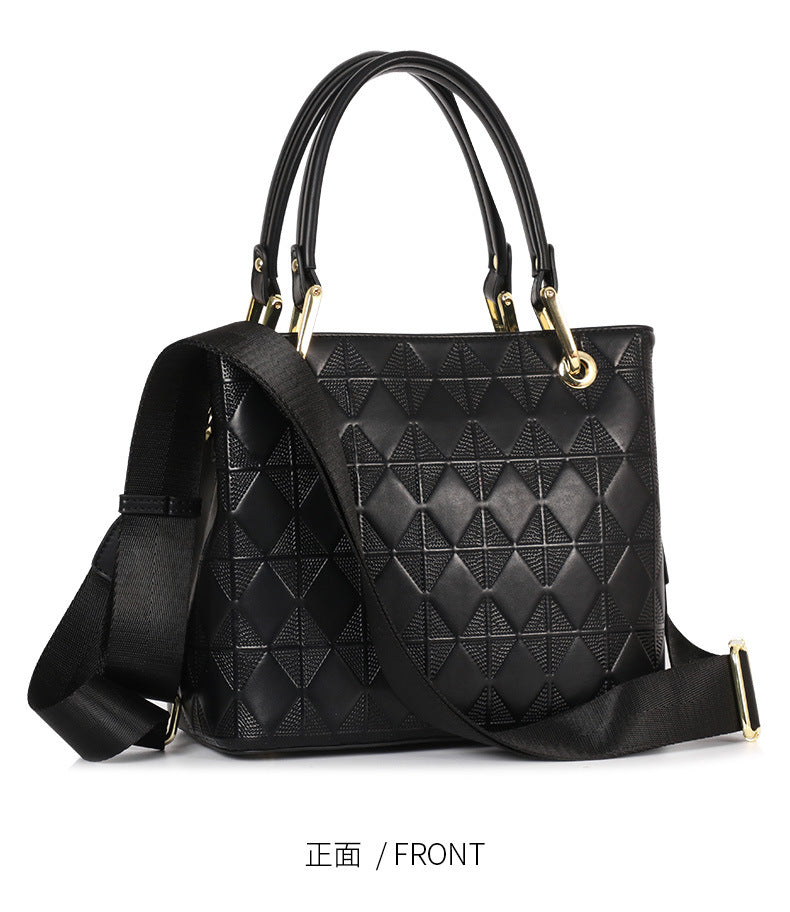 Fashion Quilted Handbag Simple Versatile Design Textured Fashion Single Shoulder Crossbody Women's Bag