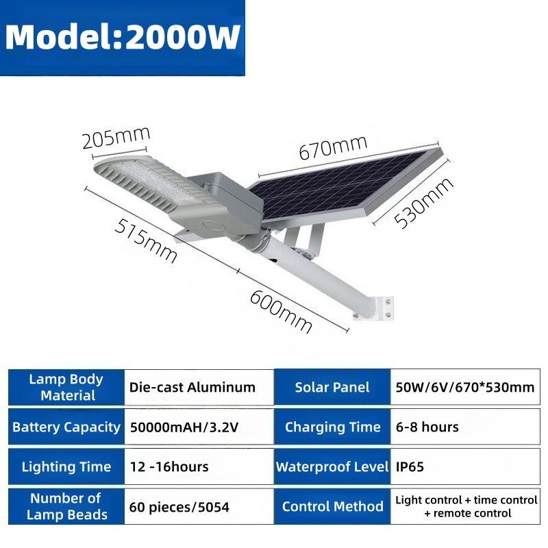 Solar Outdoor Light IP65 Waterproof Lighting Garden Light 300W500W1000W High Brightness LED Solar Street Light