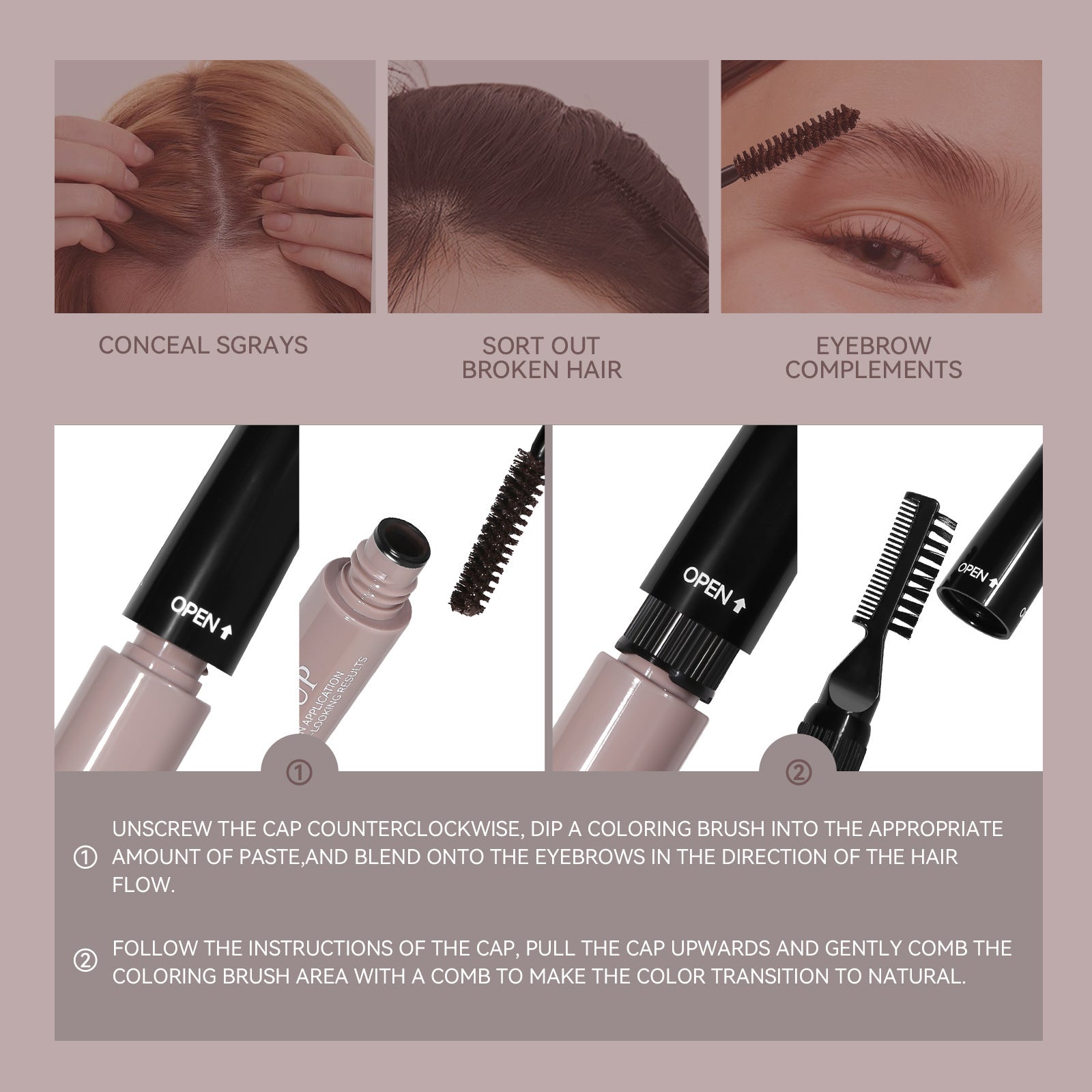 sheloves White Hair Color Stick Covers Gray Roots Non-Staining Waterproof Hair Stick