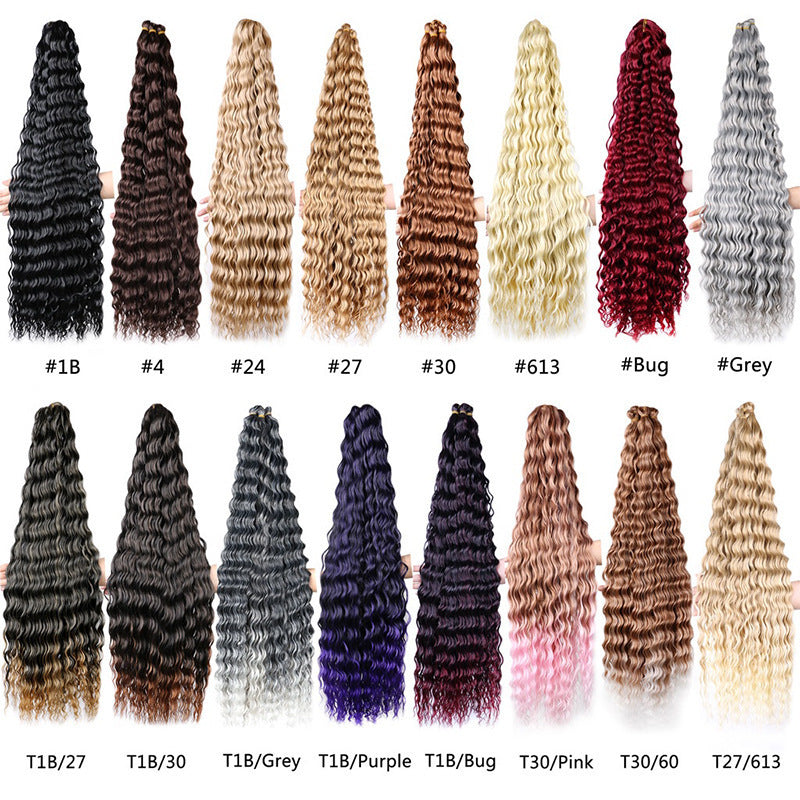 DeepWaveTwist Long Curly Hair Crochet Hair Extensions Afro Synthetic Hairpiece European and American Cross-Border Wholesale Fluffy