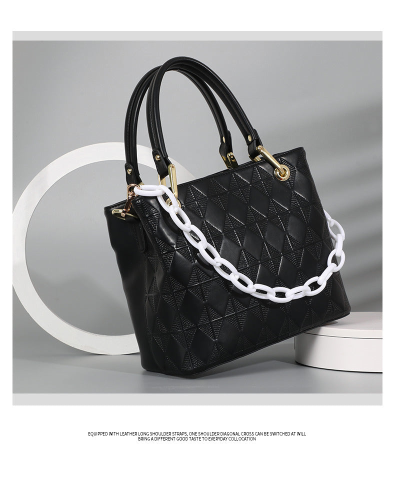 Fashion Quilted Handbag Simple Versatile Design Textured Fashion Single Shoulder Crossbody Women's Bag