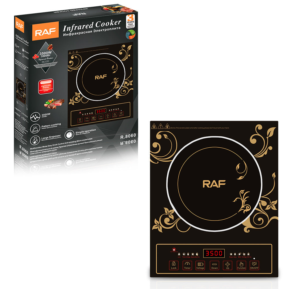RAF European Standard High-Power Stir-Fry Hot Pot Electric Ceramic Stove Household Multi-Function Light Wave Induction Cooker Countertop Electric Stove8060