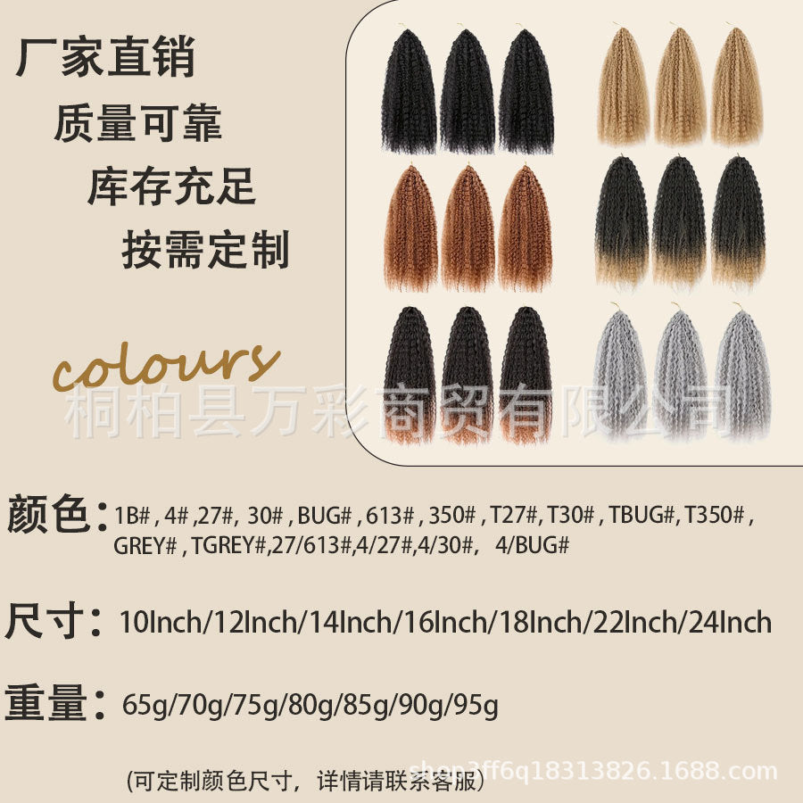 Cross-border Wig Hot Item Afro Kinky Curly       Crochet  Hair High Temperature Silk Crochet Hair