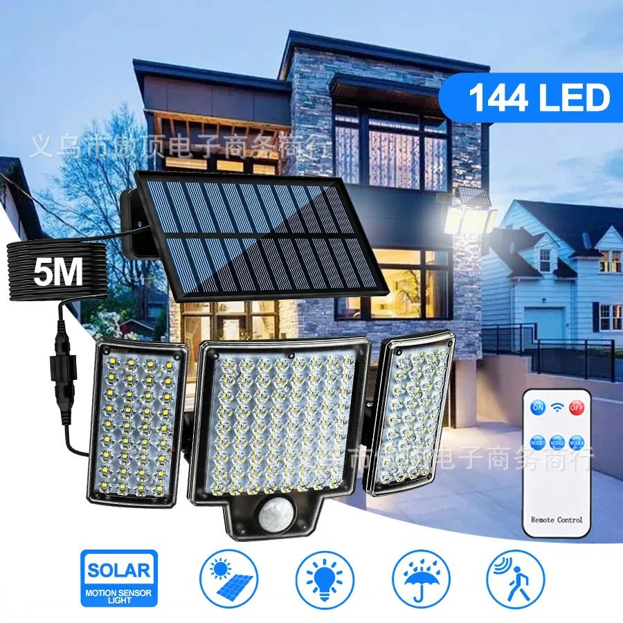 Outdoor Solar Split Street Light, Automatically Brightens After Dark, Garden Light with Human Body Sensor Wall Light Waterproof LED Lamp