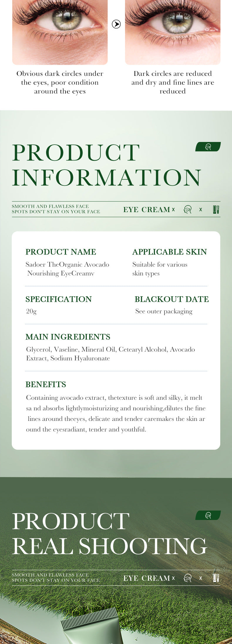 Avocado Skincare Set SADOER Cleansing, moisturizing and moisturizing six-piece set  foreign trade wholesale
