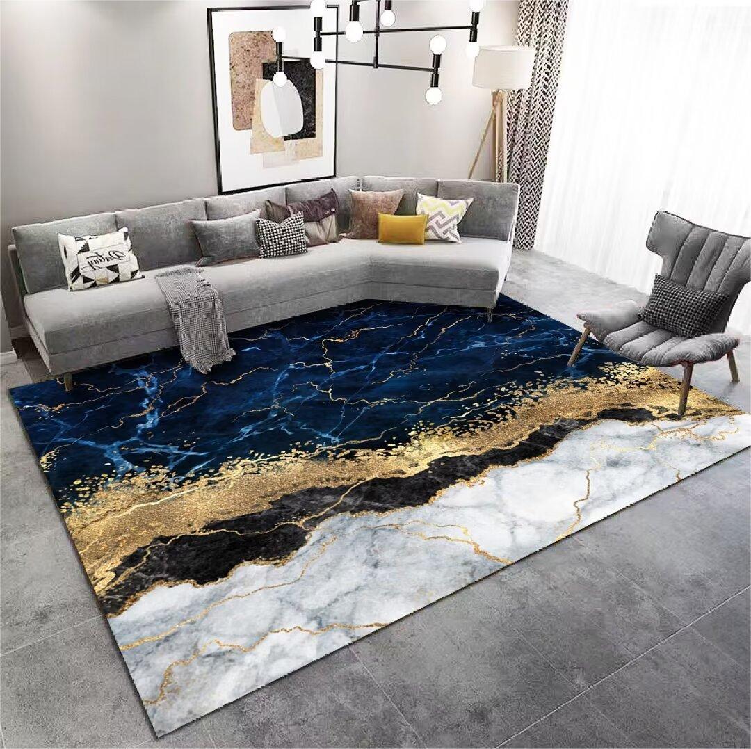 Crystal Velvet Carpet Light Luxury Home Bedroom Non-Slip Wear-Resistant Bedside Blanket Living Room Dirty-Resistant Easy to Care Sofa Coffee Table Blanket