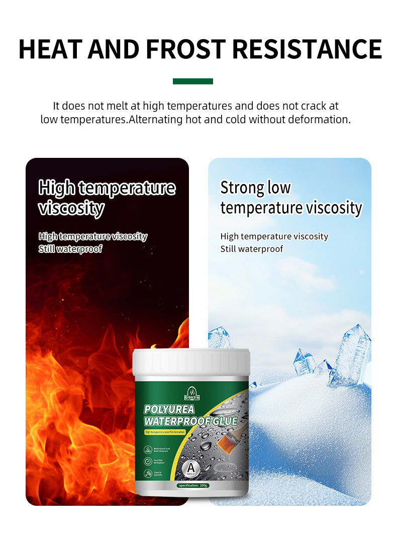 Two-Component Polyurea Transparent Waterproof Adhesive Coating for Bathroom, Exterior Walls, Roofs, Leak-Proof Waterproof Agent, Waterproof Coating, Rainproof
