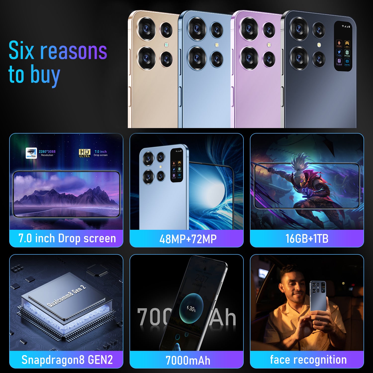 S24E-commerce Android7.0inch smartphone16+1T AliExpress Factory In Stock(Popular)