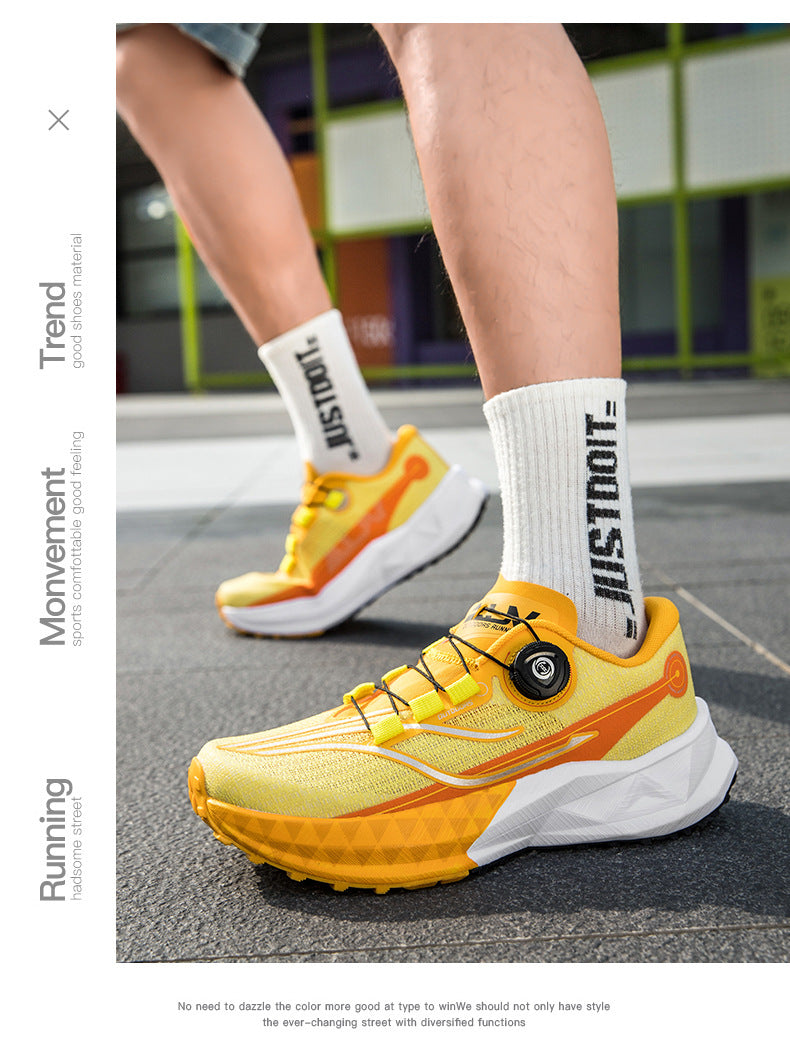 Full Palm Carbon Plate Sports Running Shoes Double Layer Popcorn Outdoor Trail Running Shoes Marathon Men's and Women's Shoes