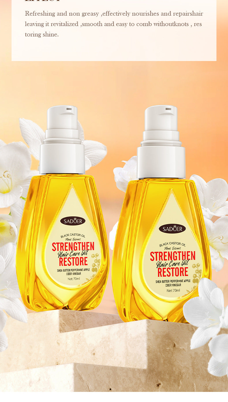 Black Castor Oil Hair Care Essential Oil SADOER Moisturizing and Smooth Hair Conditioner Cross-Border Wholesale