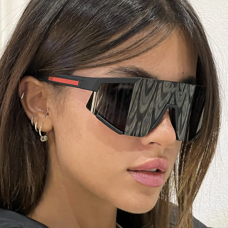 New Cycling Goggles for Women, UV Protection, One-Piece Large Frame Sunglasses, Outdoor Sports Colorful Integrated Sunglasses