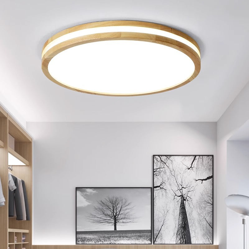 Minimalist Nordic Style Solid Wood Lighting LED Square Ceiling Light Living Room Light Hallway Light Study Light Balcony Light