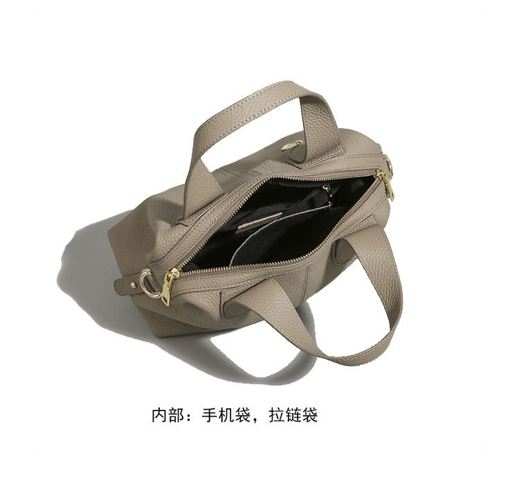 New Genuine Leather Women's Bag Large Capacity Top Layer Cowhide Handbag Crossbody Bag High-end Dumpling Bag Shiling Bag