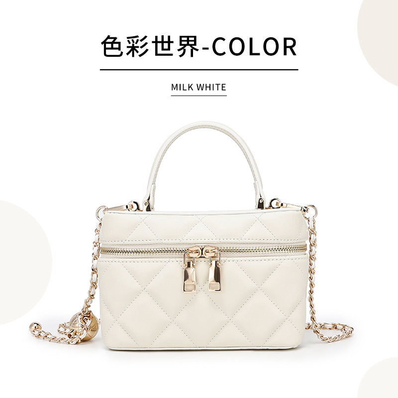 Korean Style Fashion Handbag for Women New Simple Embroidery Small Square Bag2024Spring and Summer Trendy Crossbody Bag