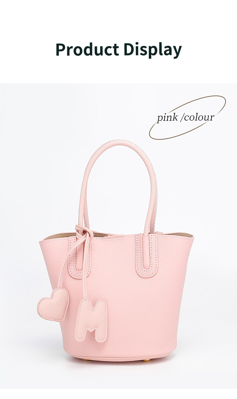 Korean Style Basket Handbag for Women, Versatile Bucket Crossbody Bag, Spring and Autumn Textured Trendy Shoulder Bag for Women