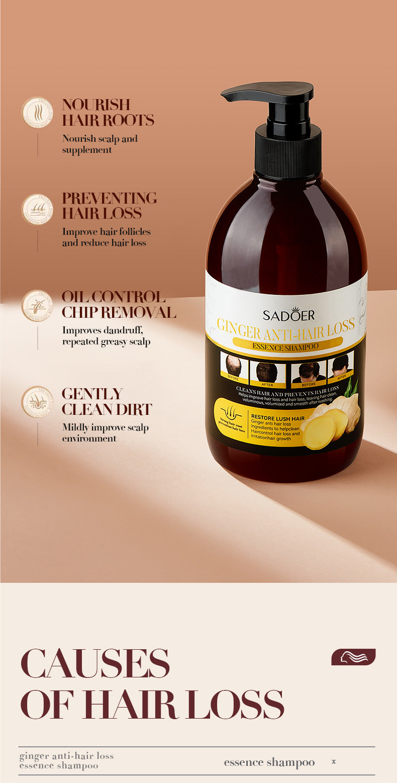 Ginger Anti-Hair Loss Shampoo500ml SADOER Plant Shampoo  Wholesale