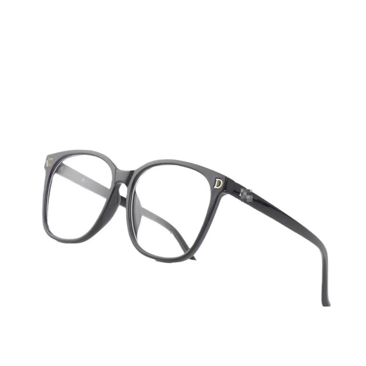 New D Anti-Blue Light Plain Glasses Large Frame Face Covering Bare Face Artifact Prescription Customizable Xiaohongshu Same Style Wholesale