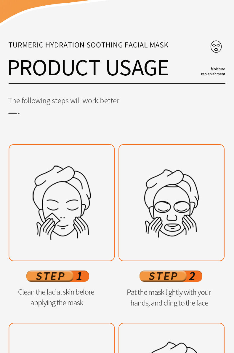 Turmeric Mask SADOER Hydrating and Moisturizing Facial Mask Sheets  Foreign Trade Live Wholesale