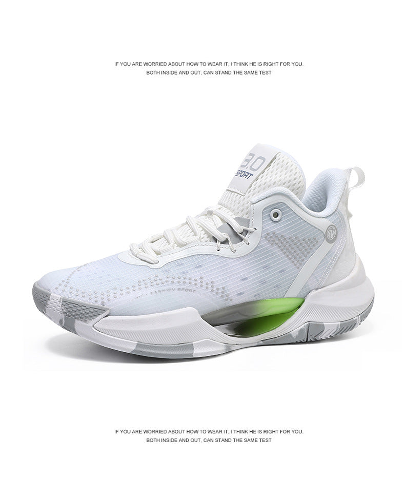 New Trendy Fashion Basketball Shoes Breathable Mesh Sports Shoes High Top Luminous Lightweight Comfortable Men's Sneakers