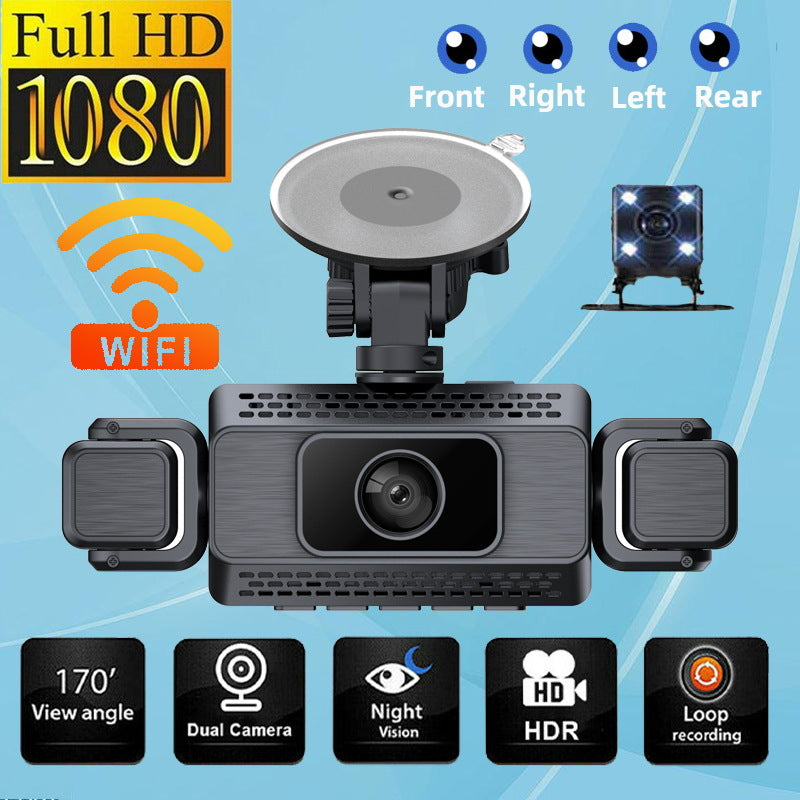 S224Recording4Lens Phone WIFI High Definition Internet1080P Infrared Night Vision3Inch Large Screen Rearview Camera