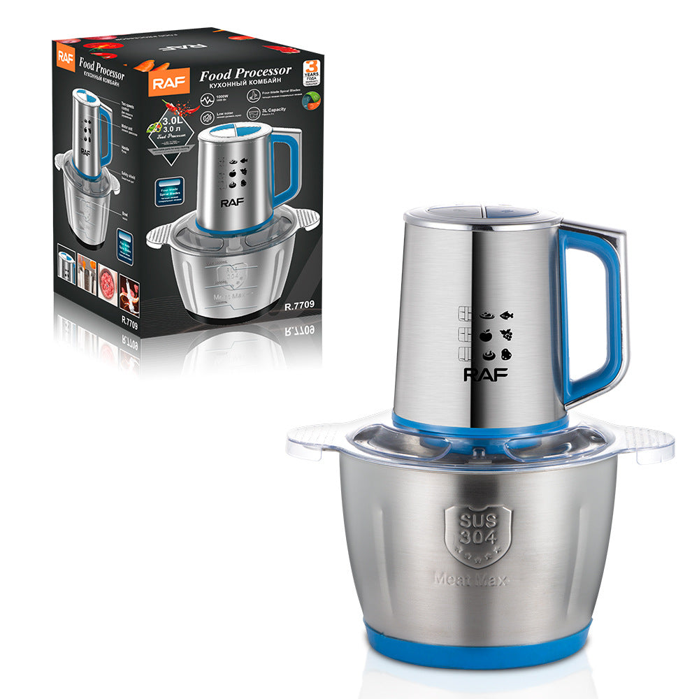 RAF European and American Standard Meat Grinder Household Stainless Steel Electric Food Processor Multi-Functional Kitchen Meat Mincer 3L