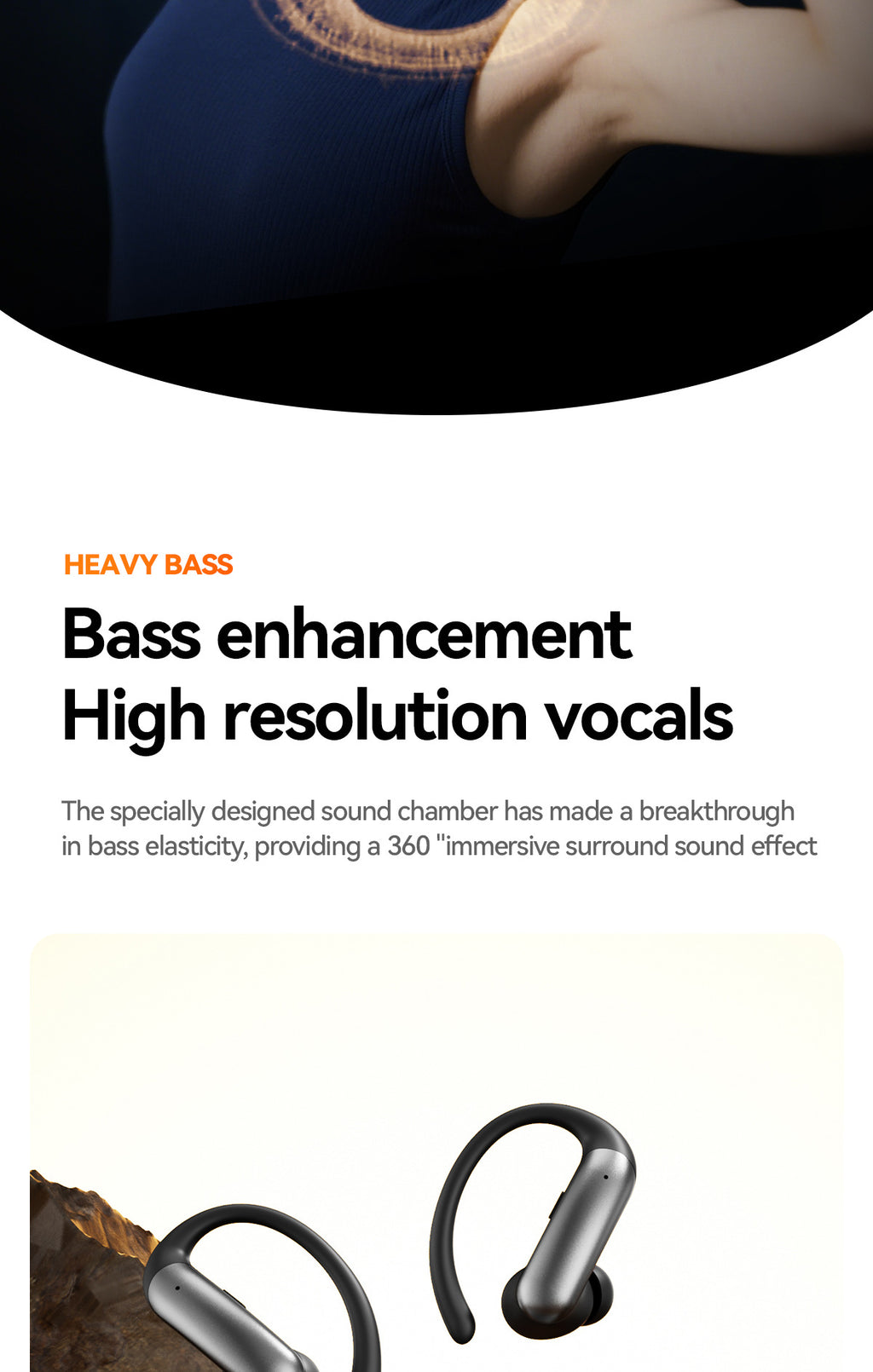 2025New M145Bluetooth ear-hook headphones with digital display OWS In-ear ultra-long battery life earphones private model