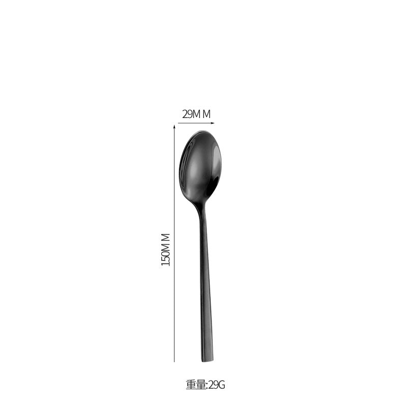 410Stainless Steel Tableware Hotel Restaurant Thickened Square Handle Knife Fork Spoon Set Western Food24Set of Steak Knives and Forks