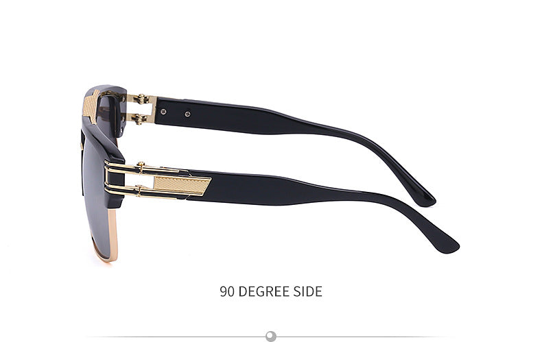 Glasses for Men Driving Special European and American Large Frame Sunglasses Men's High-end Sense Retro Trend Sunscreen Sunshade Full Frame Sunglasses