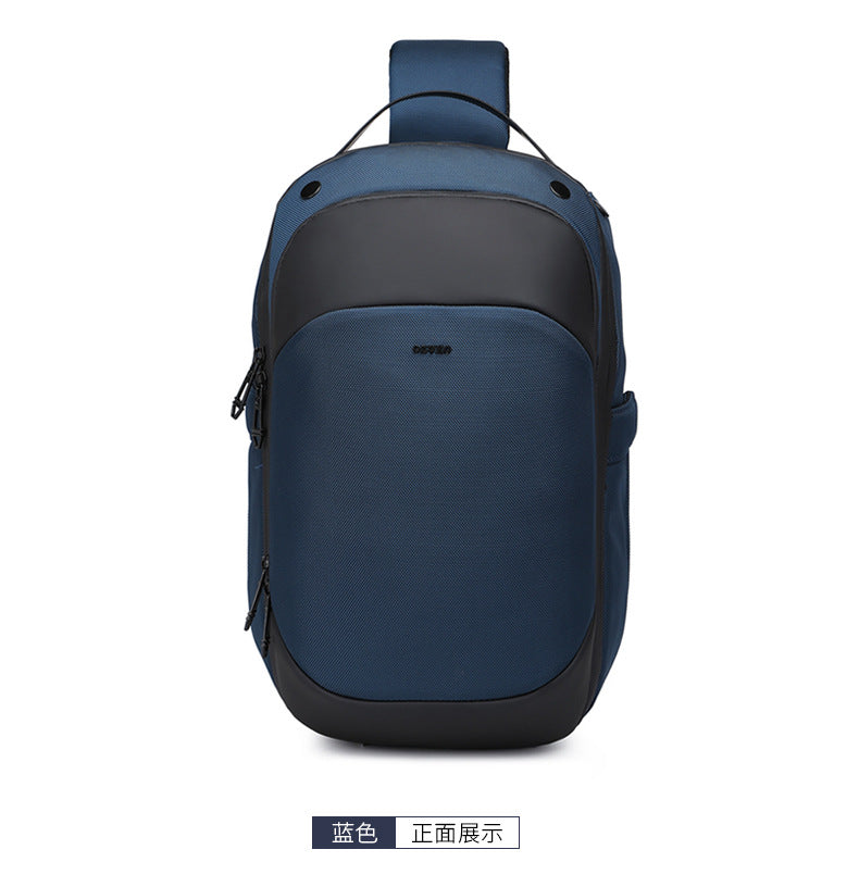 OZUKO Business Chest Bag Men's Large Capacity Waterproof Crossbody Bag High-end trendy brand simple commuter portable bag