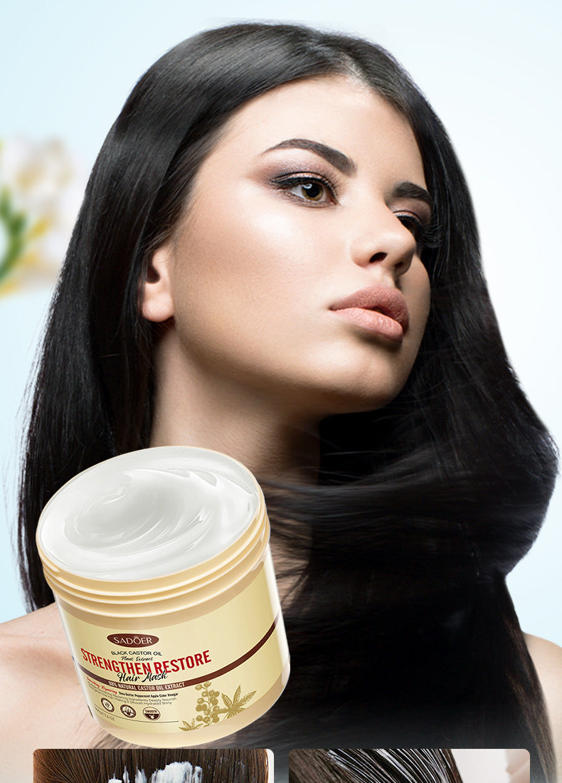 Black Castor Oil Hair Mask500gSADOER Nourishing, Smooth and Fluffy Conditioner Cross-Border Wholesale